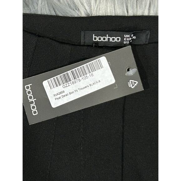 Boohoo Pleat‎ Detail Slim Fit Pants Size 4 - Picture 7 of 7